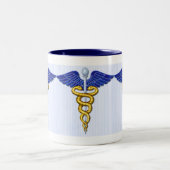 Winged Doctor Caduceus Zweifarbige Tasse (Mittel)