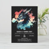 Winged Dragon Birthday Digital Einladung (Stehend Vorderseite)