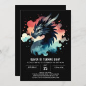 Winged Dragon Birthday Digital Einladung (Vorne/Hinten)