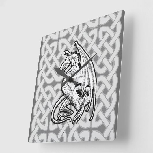 Winged Dragon Quadratische Wanduhr (Winkel)