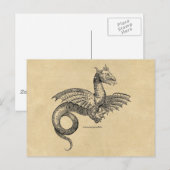 Winged Dragon Sepia Postcard Postkarte (Vorne/Hinten)