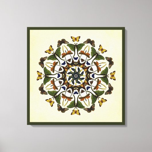 Winged Earth Butterfly Kaleidoskop Leinwand (Vorderseite)