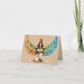 Winged Egyptian Goddess Greeting Card Spiritualart Dankeskarte