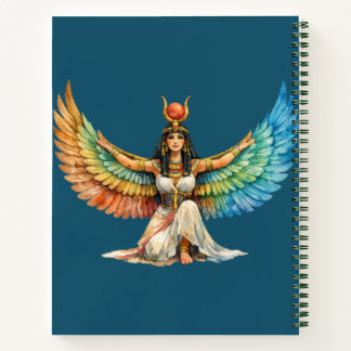 Winged Egyptian Goddess Mythology Inspired Design Notizblock