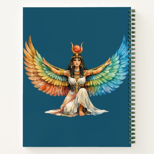 Winged Egyptian Goddess Mythology Inspired Design Notizblock (Rückseite)