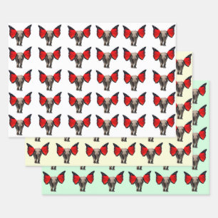 Winged Elephants Wrapping Paper Geschenkpapier Set