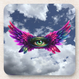 Winged Eye Protection Coaster – Mystische Kunst Getränkeuntersetzer