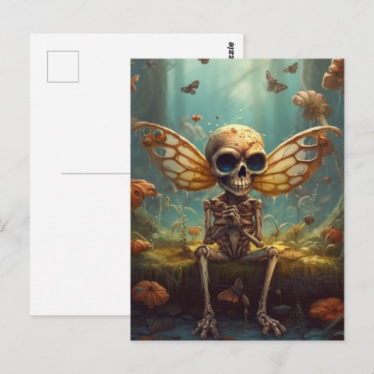 Winged Fairy Skeleton Postkarte (Vorne/Hinten)
