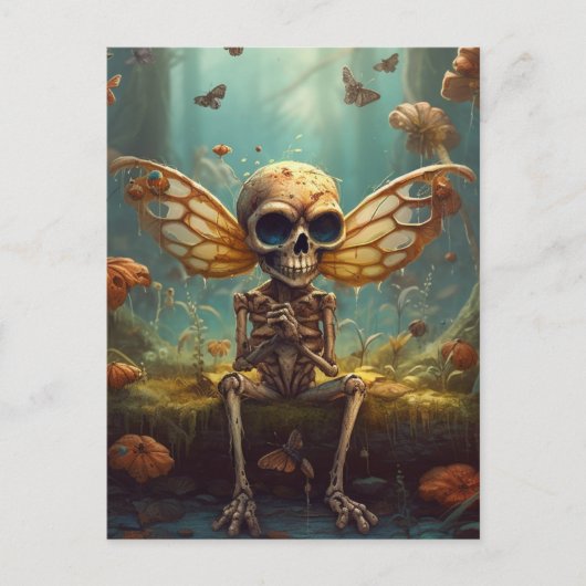 Winged Fairy Skeleton Postkarte (Vorderseite)