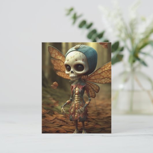 Winged Fairy Skeleton Postkarte (Stehend Vorderseite)