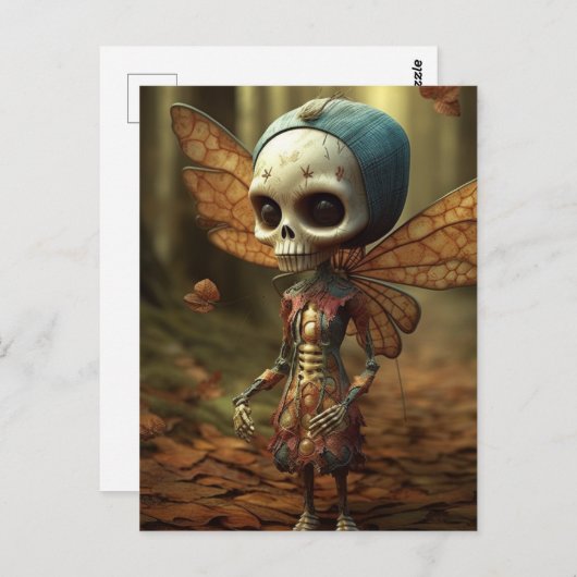 Winged Fairy Skeleton Postkarte (Vorne/Hinten)