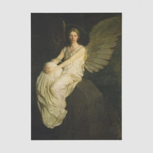 Winged Figure on a Rock by Abbott Thayer Seidenpapier (Vorderseite)