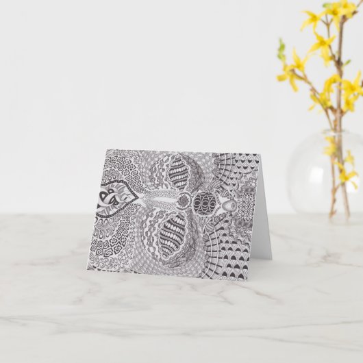 Winged Frau Karte (Gelbe Blume)