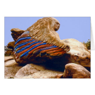 Winged Frau/stützende Karte des Mann-1/Folded