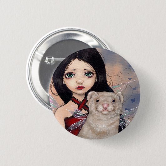 "Winged Frettchen-" Knopf Button (Vorne & Hinten)