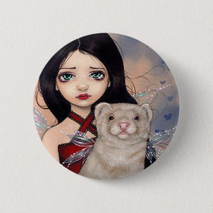 "Winged Frettchen-" Knopf Button