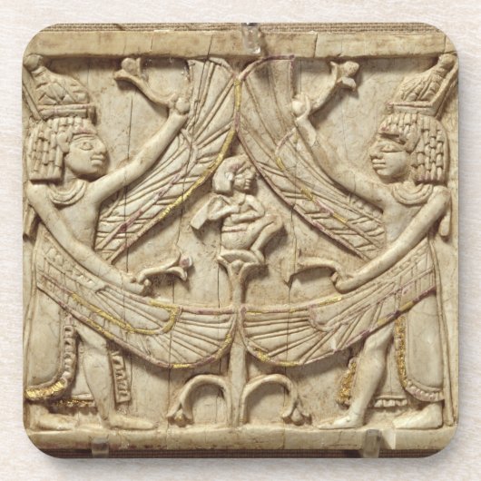 Winged Genies, Assyrian Zeitraum, c.750 BC Getränkeuntersetzer (Vorderseite)