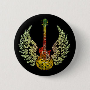 Winged Gitarre Button