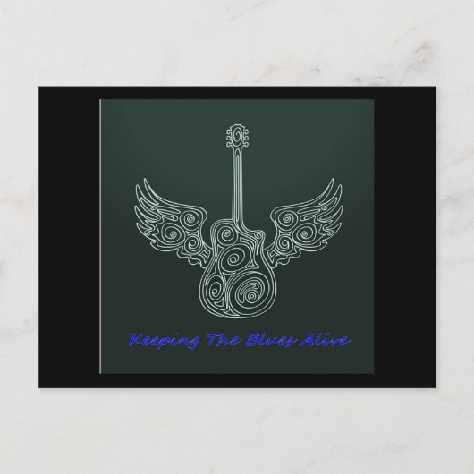 Winged Gitarre Postkarte (Vorderseite)