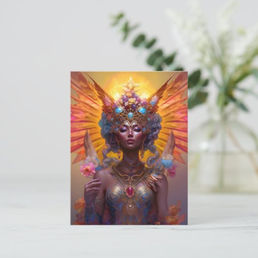 Winged Goddess Fantasy Art Postkarte (Stehend Vorderseite)