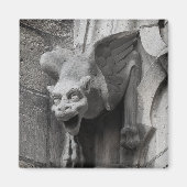 Winged Gothic Gargoyle Black & White Square Magnet (Vorne)