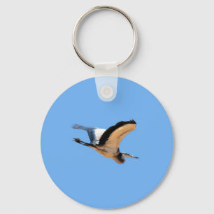 Winged Graureihervogel im Flug Schlüsselanhänger