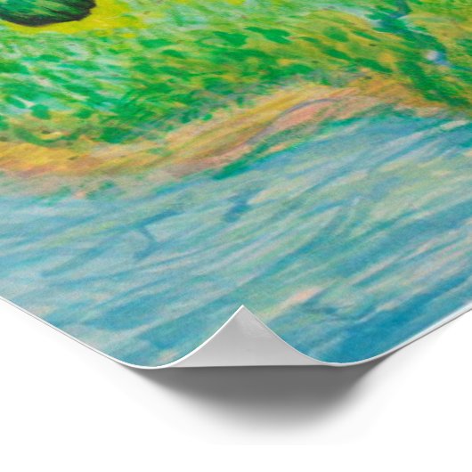 Winged Green Cat Poster (Ecke)