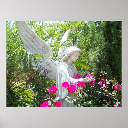 Winged Guardian Garden Angel Tropisches Poster Fot (Vorne)