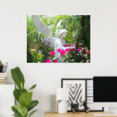 Winged Guardian Garden Angel Tropisches Poster Fot (Heimbüro)