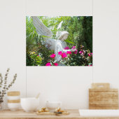 Winged Guardian Garden Angel Tropisches Poster Fot (Küche)