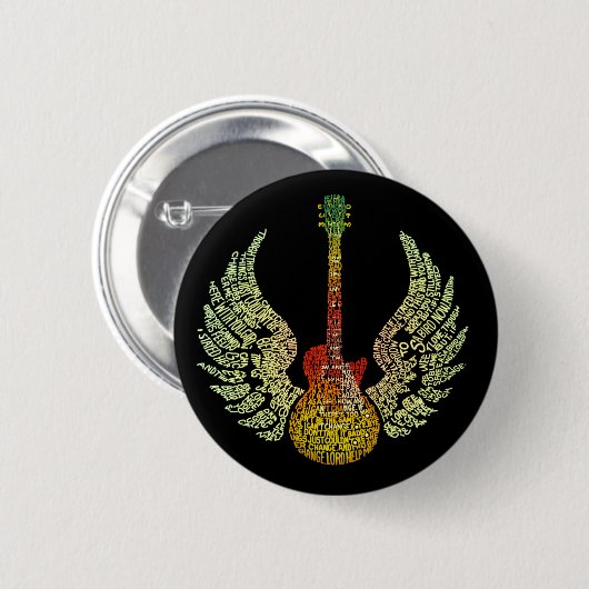 Winged Guitar Button (Vorne & Hinten)