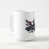 Winged Harley-Davidson Motorcycle Watercolor Illus Kaffeetasse (Vorderseite Links)