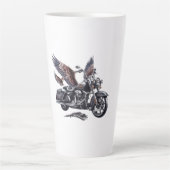 Winged Harley-Davidson Motorcycle Watercolor Illus Milchtasse (Vorderseite)