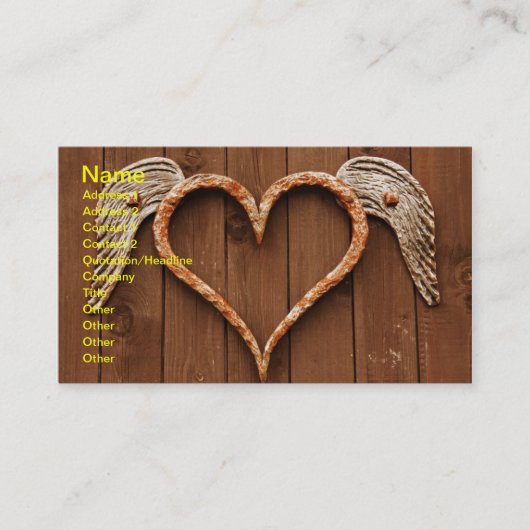 Winged Heart Business Card Visitenkarte (Vorderseite)