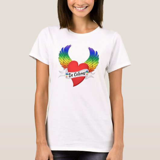 Winged Heart De Colores T-Shirt (Vorderseite)