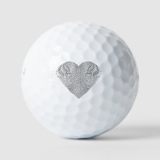 Winged Heart Doodle Golfball (Vorderseite)
