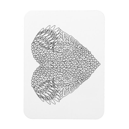 Winged Heart Doodle Magnet (Vertikal)