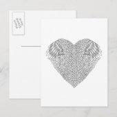 Winged Heart Doodle Postkarte (Vorne/Hinten)