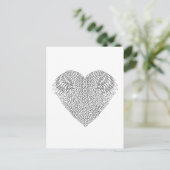 Winged Heart Doodle Postkarte (Stehend Vorderseite)