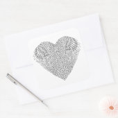 Winged Heart Doodle Quadratischer Aufkleber (Umschlag)