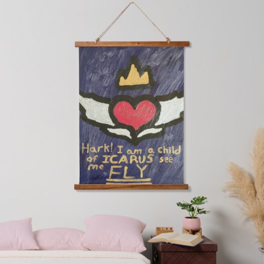 Winged Heart Wall Art Wandteppich Mit Holzrahmen (Schlafzimmer)