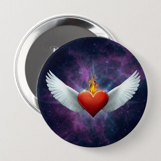 Winged Herz Button (Vorne & Hinten)