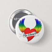 Winged Herz DeColores Palanca Knopf-Button Button (Vorne & Hinten)