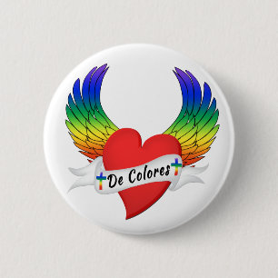 Winged Herz DeColores Palanca Knopf-Button Button