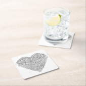 Winged Herz-Gekritzel Rechteckiger Pappuntersetzer (Vor Ort)