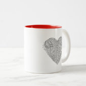 Winged Herz-Gekritzel Zweifarbige Tasse (VorderseiteRechts)