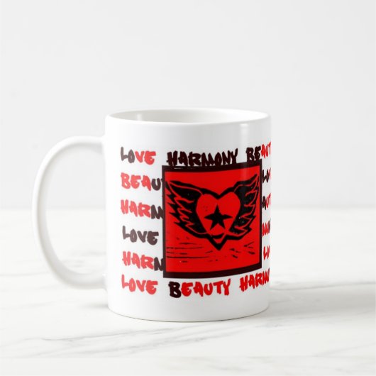 Winged Herzgraffiti-Tasse Kaffeetasse (Links)