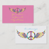 Winged Hippie-Friedenssymbol Thunder_Cove Visitenkarte (Vorne/Hinten)