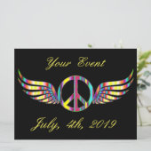 Winged Hippie Peace Symbol Thunder_Cove (Stehend Vorderseite)