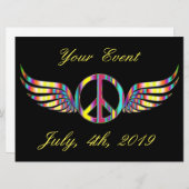 Winged Hippie Peace Symbol Thunder_Cove (Vorne/Hinten)